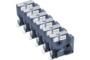 Upwinning Compatible Dymo D1 Cintas 45013 12mm x 7m para Dymo LabelManager 160 210D 360D 280, Recambio Dymo D1 S0720530 A45013 Negro sobre Blanco