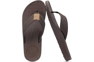 KuaiLu Infradito Uomo Estive Morbide Pelle Ciabatte Comode Arch Support Spiaggia Piscina Sandali Cuoio Mare Leggere Antiscivolo Gomma Suole