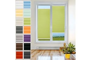 PLISART Klemmfix Plissee Ohne Bohren - 75 cm x 200 cm - Plissee Klemmfix Rollo Grün - Plissees für Fenster - Jalousien zum Klemmen - Plisee Rollo Ohne Bohren Klemmfix - Plisseerollo - Plisses - Plisse