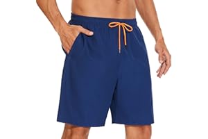 YUTYTH Men’s Swimming Shorts Swim Trunks Waterproof Quick Dry Beach Shorts Surfing Board Shorts with Mesh Liner and Pockets
