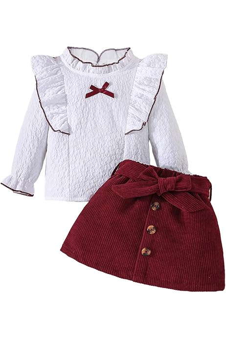 Vêtement Naissance Fille Ensemble Bébé Fille Naissance - Body Manches Longues + Robe Volants 0-18 Mois Cadeau Robe Bébé Fille Volants