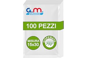 G.M. DISTRIBUZIONE GM 100 Sacchetti Sottovuoto Alimenti Goffrati per Alimenti 15x30 - Adatti a Tutte le Macchine Sottovuoto - Buste Alimenti per Conservazione e Cottura - Sacchetti Trasparenti Senza BPA