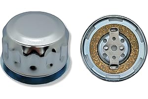 ÜREL Hydraulic Oil and Fuel Filler Metal Vent Breather Cap for Reservoir Tank (with Flange, Bayonet Lock, Chrome Plated, Cork Gasket)