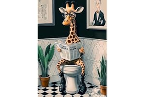 CEOVR Kit Diamond Painting Adulte Girafe Peinture Diamant Adulte,5D DIY Diamond Art Kit Complet,Animal Lisant le Journal,30x40 cm