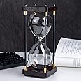 MAKINGTEC Hourglass Timer, 30 Minutes Sand Timer Vintage Wooden Men's Ladies Quiet Clock for Home Office Kitchen Wedding Decor Ornaments (Black)