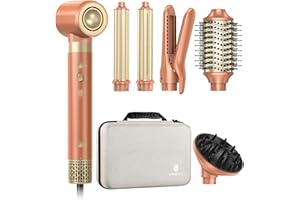 ‎WEBEAUTY webeauty Dual-Spannung 7in1 Airstyler Neues Upgrade, 110,000U/Min, 30M/S Föhn mit Diffusor,Warmluftbürste, Auto Lockenstab, Air Haarglätter, 500 Millionen Ionen Hairstyler für Multistyling