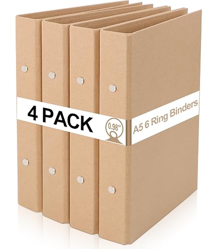 Lot de 3 couvertures de classeur rondes A5 A6 B5 en PVC à 6 anneaux et 9 anneaux rechargeables pour carnet de notes (papier intérieur non inclus) (A6, blanc, noir, café, 3 Lot de 3 couvertures de classeur rondes A5 A6 B5 en PVC à 6 anneaux et 9 anneaux rechargeables pour carnet de notes (papier intérieur non inclus) (A6, blanc, noir, café, 3