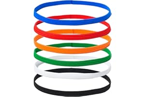 WOLMIK Elastic Headbands - 6 PCS Sports Headbands for Women & Men, Non Slip Elastic Running Hairbands, Unisex Thin Sport Headband for Kid, Exercise Sweat Bands for Football, Yoga, Jogging, Fitness