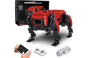 Mozewa 15067 Robot Dog Building Kits, Power Module Building Block Kit, 936PCS APP RC Mechanical Intelligent Robot Programmable Assembly Toy, Technology robot Building Kit Model, Red