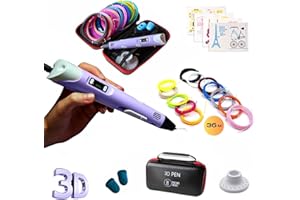 N NUEVAS IDEAS Stylo 3D pour enfants - Crayon 3D - Filament PLA - 35m de 7 couleurs - Modèles pour peinture - Température et vitesse réglables - Avec sac pour le transporter.