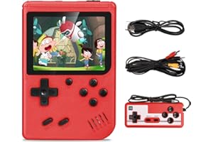 SUMOREI Handheld Game Console Boy with 500 F-C Classic Games, Mini Retro Games Player, Rechargeable Battery 3-Inch Color Screen Portable FC Handheld Games for Lovers Adults Kids Boys (Red)