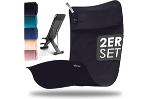 nujë Toalla de Fitness con Bolsa de Microfibra, Set de 2 | con Envoltura DE Regalo | Toallas de Fitness | Extra Grande y con Solapa | Toallas Deportivas | Set de Toallas para Gimnasio