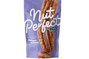 ‎NUT PERFECT BUT A BITE BETTER! Nut Perfect | Pekannüsse | naturbelassen| mild-süß-herber Geschmack | kürzere Transportwege durch Anbau und Verarbeitung vor Ort | CO2-Einsparung durch kürzere Transportwege | 90g