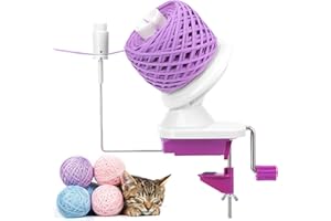 Caydo Enrolladora de Hilo con Muelle de Tensión, Operada con una Mano, Enrolladora Compacta y Eficiente para Crochet, Bobinadora Portátil para Tejedoras y Amantes de las Manualidades (Púrpura)