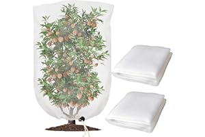 HH-LIFE 2pcs 2.6x3.3ft Garden Netting Bags with Drawstring Plant Mesh Cover Protect Vegetable Fruit Trees from Insects Birds