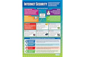 Internet Security | TIC Affiches | Papier brillant mesurant 850 mm x 594 mm (A1) | Graphiques informatiques pour la salle de classe | Cartes éducatives par Daydream Education
