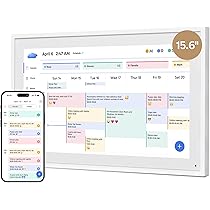 Dragon Touch Kalender, 15,6 inch digitale kalender 2025 familie muurplanner, 1080P Full HD interactief touchscreen, slimme karweitkaart en thuisorganisatie, cadeau voor drukke gezinnen planning-zwart