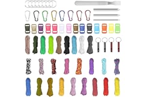 Peelanmall Paracorde 550 en nylon, 4 mm, kit de bandes multicolores parachute, bracelet DIY, porte-clés, laisses chien, 26 couleurs