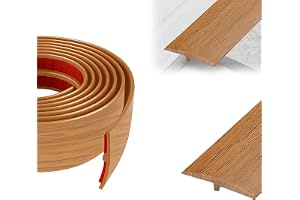 ZKAILCF T profil övergångsprofil självhäftande övergångslist golv övergångsskena 3 m x 50 mm gul ek PVC platt bred flexibel f