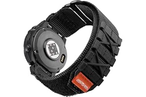 Bandletic Nylonowy pasek kompatybilny z Garmin Fenix 6 / 5 / 7, Forerunner 965 / 955 / 945 / 745 / Approach S62 / S60 / Epix 2, Correa 22 mm, szybki montaż do Fenix 5 Plus/Fenix 6 Pro/7 Pro