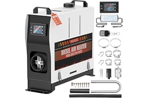 VELPAX Riscaldatore d'Aria Diesel all-in-One 8KW 12V 24V 220V riscaldatore d'aria diesel con silenziatore, LCD e Telecomando Riscaldamento rapido per Camper,Macchine,Camion,Barche,Autobus