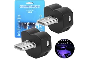 AUTOXBERT 2 Stück Typ-C Mini USB LED Licht, 8-Farben Einstellbarer Winkel Umgebungslicht, Auto On/Off-Atmosphäre Lampe für Auto-Innenraum, Home Decor, Lesen, Camping, Tastatur Beleuchtung