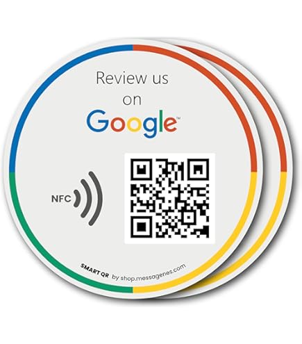 Lot De 10 Autocollants NFC « Review Us » Pour Google – 3 Cm – Programmables, Réutilisables, Adhésifs 3M – Pour Plus D'évaluations Instantanées Et Une Visibilité Accrue