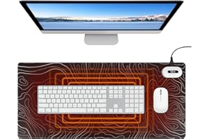 Lotvic Alfombrilla de Escritorio Calentado, Alfombrilla de ratón con calefacción, Alfombrilla Calefactable, Alfombrilla de escritorio climatizada, Alfombrilla de Escritorio Calentado para Hogar