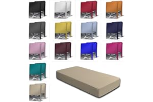 ONE-HOME 2er Set Jersey Spannbettlaken Spannbetttücher Bettlaken Spannbetttuch weiche Baumwolle mit Rundumgummizug, Farbe: Beige, Maße: 2er Pack 90-100 x 200 cm