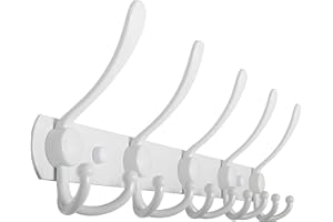WEBI Coat Rack Wall Mounted White Coat Hooks Wall Mounted,Coat Hanger Wall,Hook Rack,Wall Coat Rack with Hooks for Hanging Coats,Hats,Jacket,Clothes