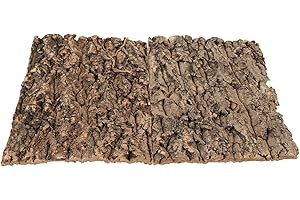 PATKAW 2pcs Reptile Cork Terrarium Background Reptile Log Hideaway Tree Bark Aquarium Decorations Spider Snail Climber Toys Reptile Hideout Cave for Frog Crested Gecko Fish Shrimp As Shown 30X20X2CM