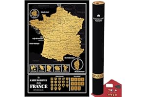 Divalis Carte à Gratter de la France avec Kit d'Accessoires - Poster avec Départements - Carte de Voyage - Scratch Off Map