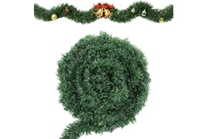 RPPIUP Zielona girlanda bożonarodzeniowa, 15/30 m, sztuczna jak prawdziwa, sztuczna girlanda dekoracyjna – girlanda jodłowa, dekoracja bożonarodzeniowa, dekoracja bożonarodzeniowa do użytku na zewnątrz