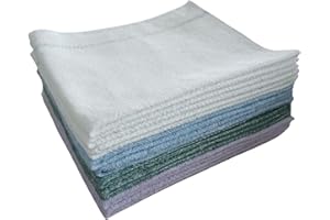 LNT LES NOUVEAUX TEXTILES LNT France - Lot de 10 Serpillères Couleurs absorbantes Coton/Viscose 50 x 60 - fabriquées en France - Lavable et résistente - très absorbante.