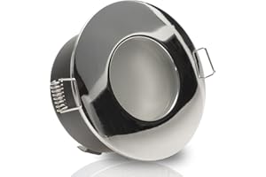 ‎TRENDLIGHTS24 trendlights24 Nautic IP65 Decken Einbauleuchten Bad rund - 1er Set 230V LED 5,0W Warmweiß - Chrom - Einbaustrahler für Feuchtraum & außen