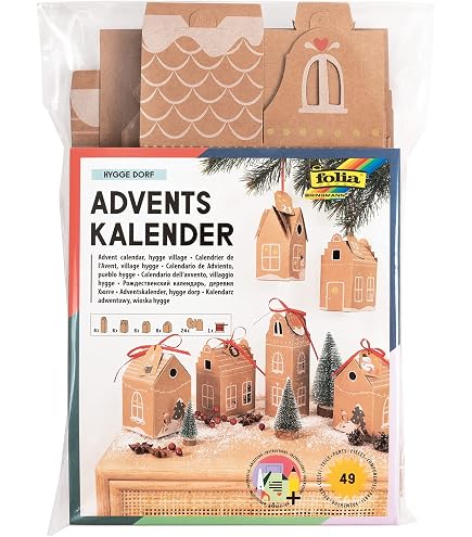 Ginger Ray Calendario Dell'Avvento In Legno Da Riempire | Decorazione Natalizia Fai Da Te | Casa Di Legno Nordic Noel