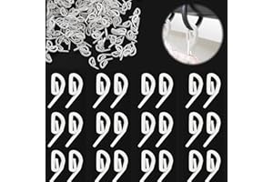 OKTAYOCUM 100 Pcs Curtain Hooks(2.8X1.2cm), White Plastic Curtain Glider Hooks, Heavy Duty Drapery Hooks, Curtain Header Tape Drapery Hooks for Windows, Doors and Shower Curtains