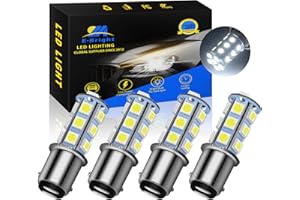 YM E-Bright 1157 Lampadina a Led Ambra, BAY15D 1034 2057 2357 7528 Lampadina per Camper SUV MPV Auto Luci Posteriori a LED Luci di Posizione Laterali, 18SMD 5050 Chips DC-12V (4pcs)
