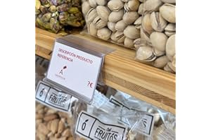 ABARNOM Kit 50 Porte-prix pour étagère en bois. Étiquette 39x60mm. Transparent. Panneaux de prix, étiquettes de prix de magasin, porte-prix d'étagère, porte-étiquettes, étiquettes de prix de magasin