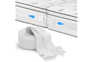 BYZESTY Uchwyt na materac, 10 m, złącze do materaca łączy dwa materace w jedną dużą powierzchnię do leżenia, łącznik pasa łóżka z klamrą z tworzywa sztucznego, mostek łóżka, połączenie materacy do