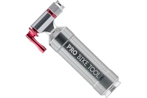 Pro Bike Tool CO2 Inflator with Cartridge Storage Canister Quick, Easy and Safe - For Presta and Schrader - Bicycle Tyre Pump For Road and Mountain Bikes - No CO2 Cartridges Included