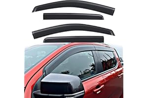 JHCHAN Deflectores de Viento para Ford Ranger 2023-2024-2025 T9 Wildtrak Raptor Wildtrak X Platinum XL XLT Limited Tremor 4 x 4 Cabina Doble, 4 Unidades, deflectores de Lluvia tintados