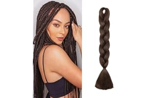 Silk-co 60cm-Extension Treccine Capelli Colorati Afro Capelli Lunghi Braiding Hair Extension Capelli per Treccia Finta–Cioccolato