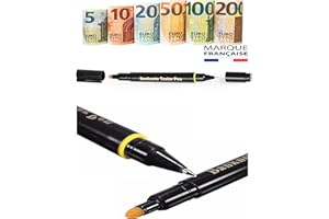 TAPE CINQ/Marque Française/Stylo Faux Billets Euros - Testeur De Billet - Detecteur Billet -Feutre Et Stylos 2 En 1 - Vérifier L'authenticité De Votre Monnaies En 2 Secondes Et Protéger Votre Argent