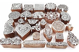 Royal Kraft Assorted Wooden Block Printing Stamps (Set of 25) Bulk01_25B