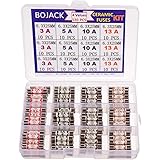 BOJACK 4 Values 120 pcs 3 5 10 13 A amp 240 V Volt Household Mains Plug Fuse 6.3x25 mm 0.25x1Inch BS1362 Ceramic Tube Cartrid