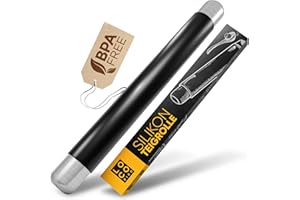 SIDORENKO Loco Bird Mattarello - rullo di pasta in silicone senza manici BPA free - accessori da forno per fondente, pizza, torta, pasta e pasta frolla - con rivestimento antiaderente - nero