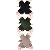 SATINIOR 3 Paar Halb Fingerhandschuhe Winter Fingerlose Handschuhe Strickhandschuhe für Männer Frauen