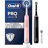 Oral-B Spazzolino Elettrico Ricaricabile Pro 3 3900N, Sensore di Pressione Luminoso, Batteria a Lunga Durata, 3 Testine, 2 Sp