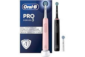 Oral-B Spazzolini Elettrici Ricaricabili Pro Series 3 Rosa e Nero con 3 Testine di Ricambio. 2 Spazzolini
